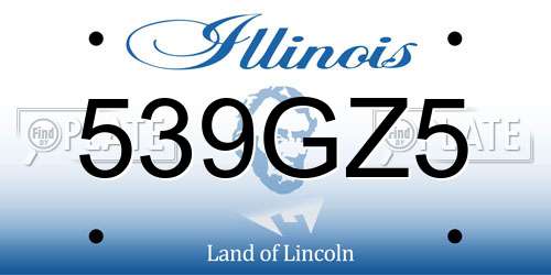 539GZ5 Illinois License Plate