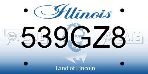 539GZ8 Illinois License Plate