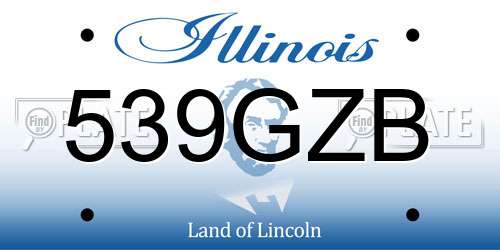 539GZB Illinois License Plate