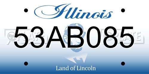 53AB085 Illinois License Plate