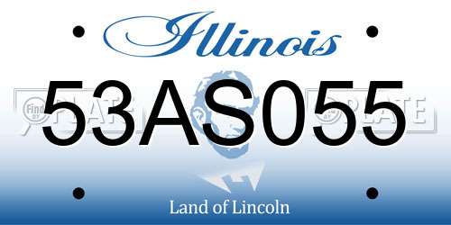 53AS055 Illinois License Plate