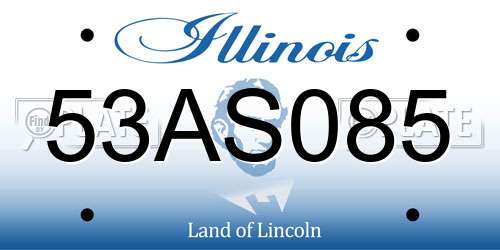 53AS085 Illinois License Plate