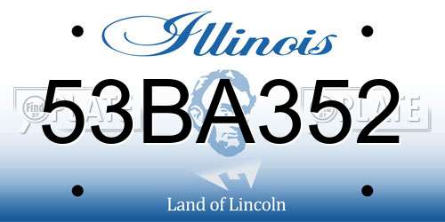 53BA352 Illinois License Plate