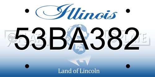 53BA382 Illinois License Plate