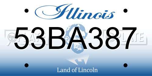 53BA387 Illinois License Plate
