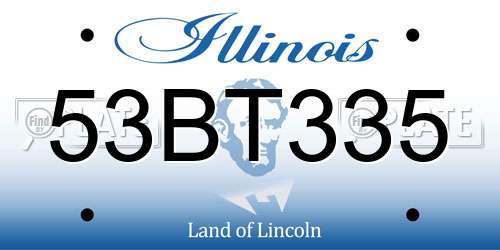 53BT335 Illinois License Plate