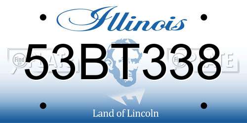 53BT338 Illinois License Plate