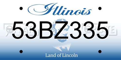 53BZ335 Illinois License Plate