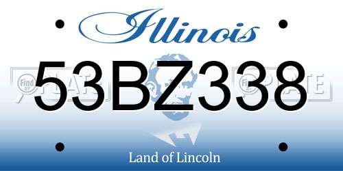 53BZ338 Illinois License Plate