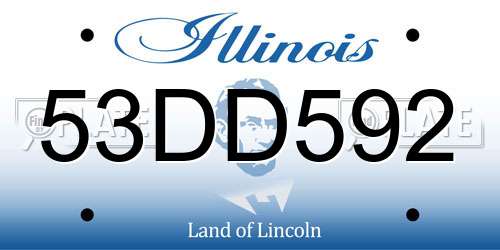 53DD592 Illinois License Plate