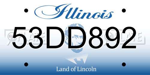 53DD892 Illinois License Plate