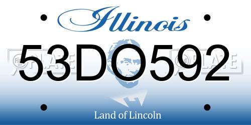 53DO592 Illinois License Plate