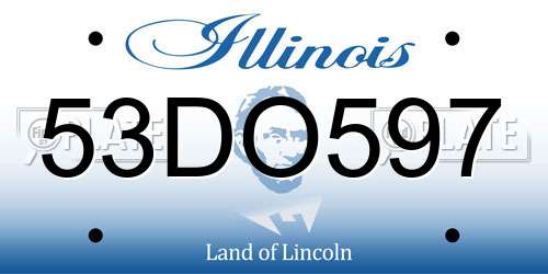 53DO597 Illinois License Plate
