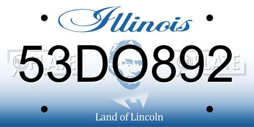 53DO892 Illinois License Plate