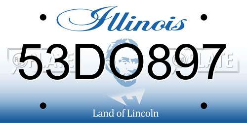 53DO897 Illinois License Plate