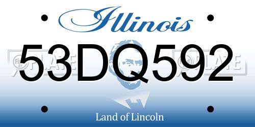 53DQ592 Illinois License Plate