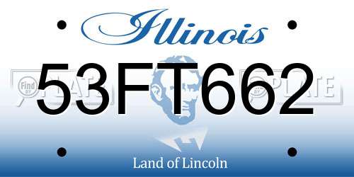 53FT662 Illinois License Plate