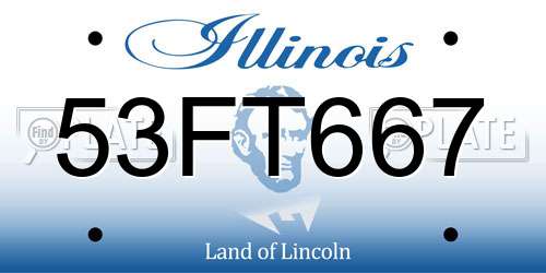 53FT667 Illinois License Plate