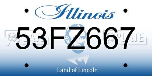 53FZ667 Illinois License Plate