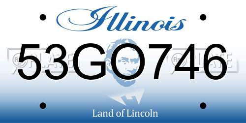 53GO746 Illinois License Plate