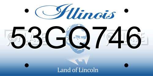 53GQ746 Illinois License Plate