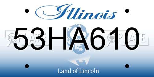53HA610 Illinois License Plate