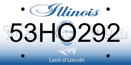 53HO292 Illinois License Plate