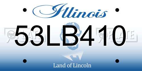 53LB410 Illinois License Plate