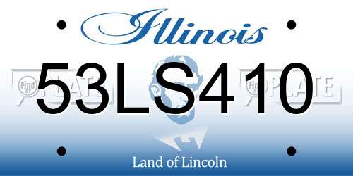 53LS410 Illinois License Plate