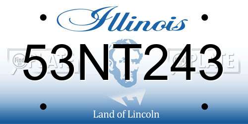 53NT243 Illinois License Plate