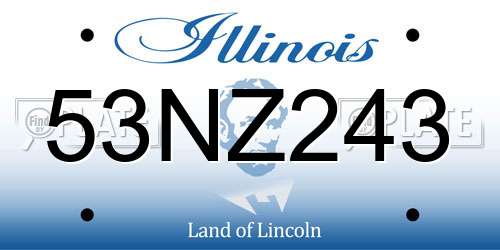 53NZ243 Illinois License Plate