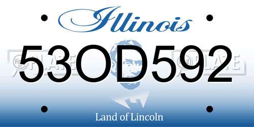 53OD592 Illinois License Plate