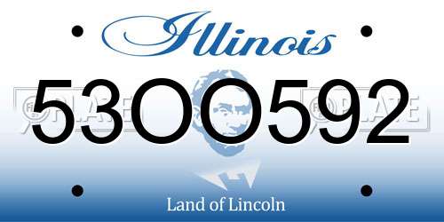 53OO592 Illinois License Plate