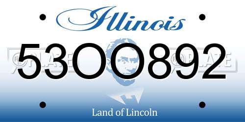 53OO892 Illinois License Plate