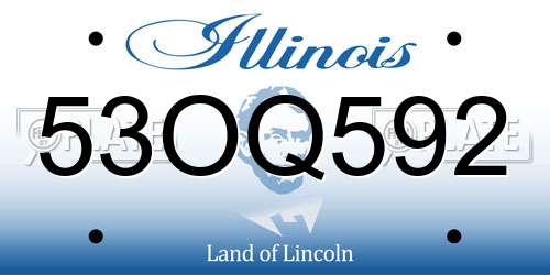 53OQ592 Illinois License Plate