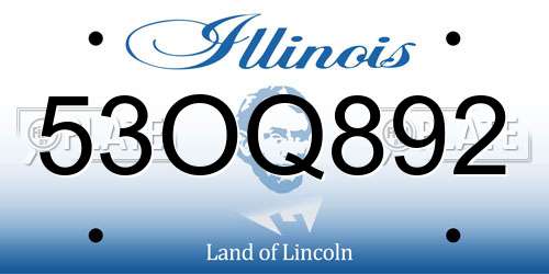 53OQ892 Illinois License Plate