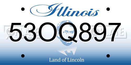 53OQ897 Illinois License Plate
