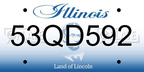 53QD592 Illinois License Plate