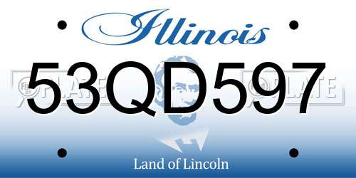53QD597 Illinois License Plate