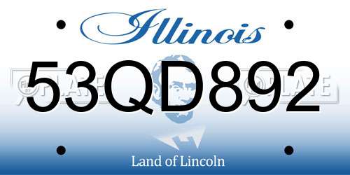 53QD892 Illinois License Plate