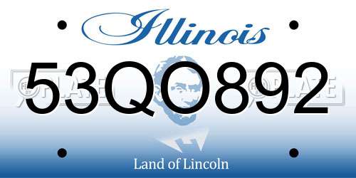 53QO892 Illinois License Plate