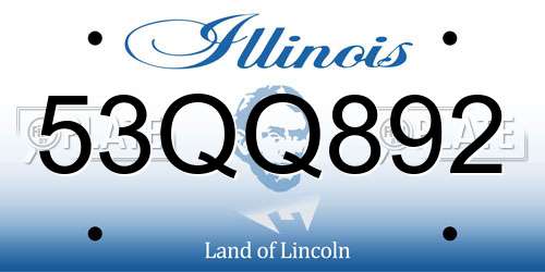 53QQ892 Illinois License Plate