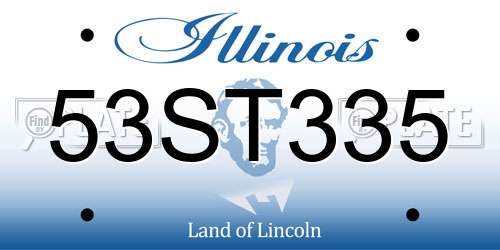 53ST335 Illinois License Plate