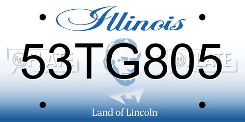 53TG805 Illinois License Plate