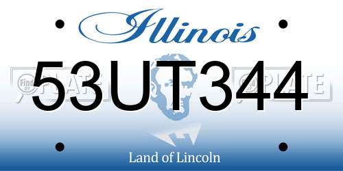 53UT344 Illinois License Plate