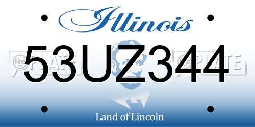 53UZ344 Illinois License Plate