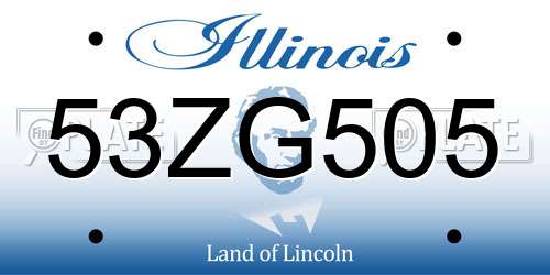 53ZG505 Illinois License Plate
