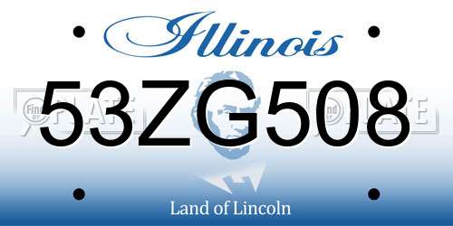 53ZG508 Illinois License Plate