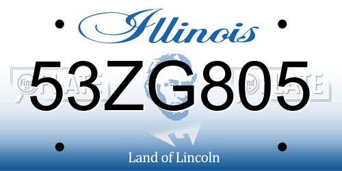 53ZG805 Illinois License Plate