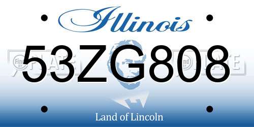 53ZG808 Illinois License Plate